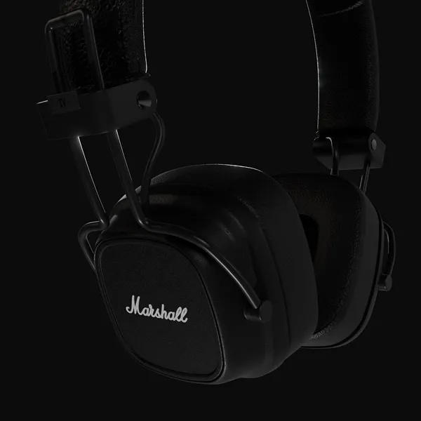 product render of Marshall headphones on dark background