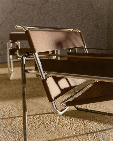 modernist bauhaus chair product render